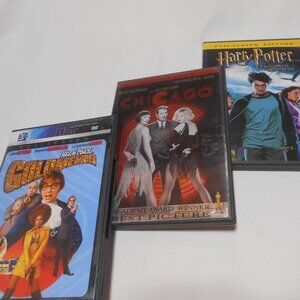 LOT 3 DVDs GOLDMEMBER AUSTIN POWERS, CHICAGO, & 2 DISC HARRY POTTER PRISONER AZK